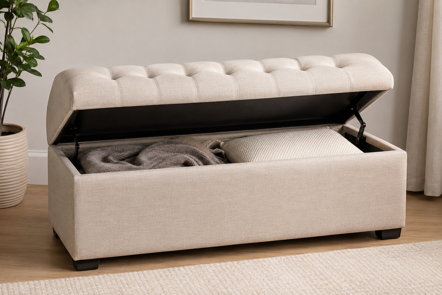 upholstered storage bench
