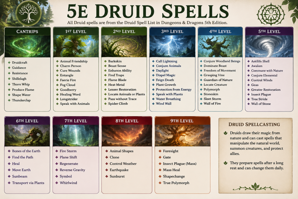 5e druid spells